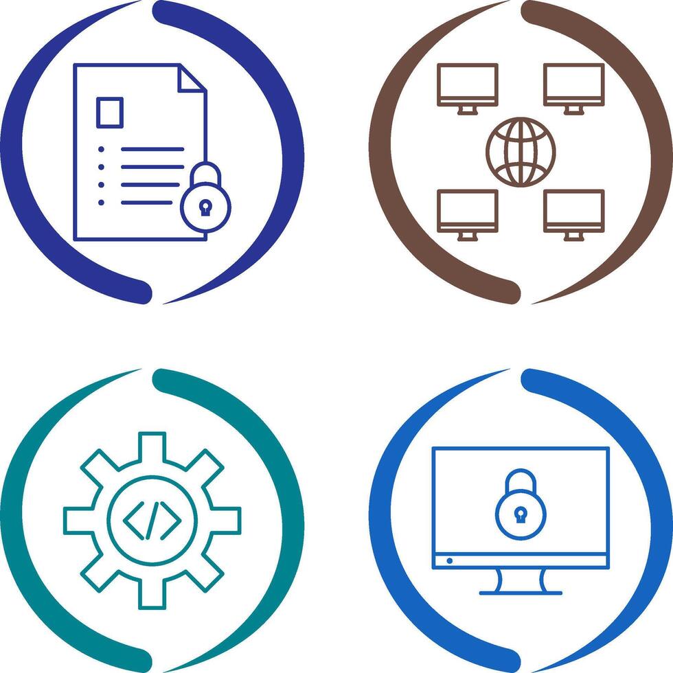 confidentiality and company network Icon vector