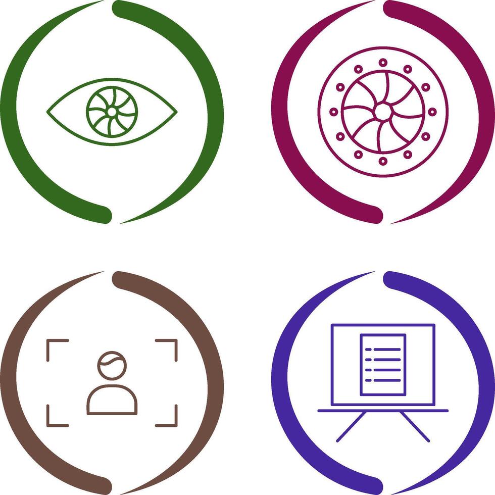 eye and optical diaphram Icon vector