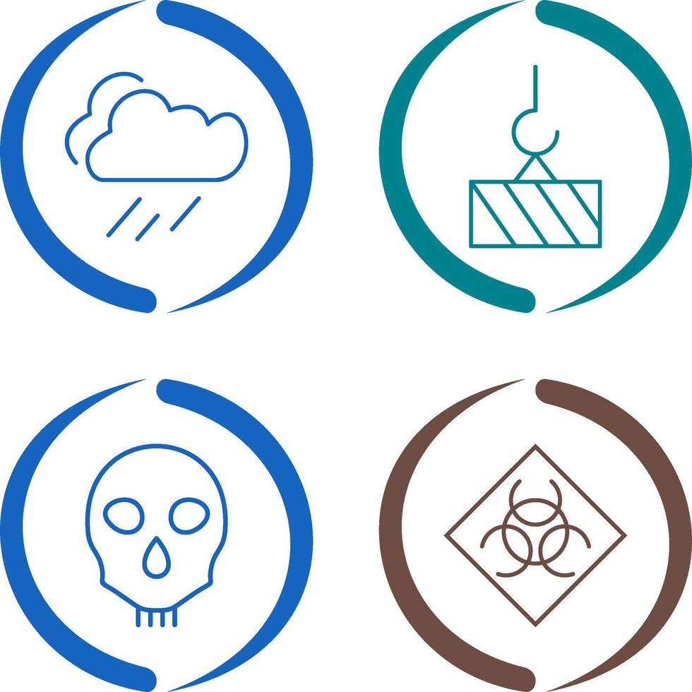 rain and heavy machinery Icon vector