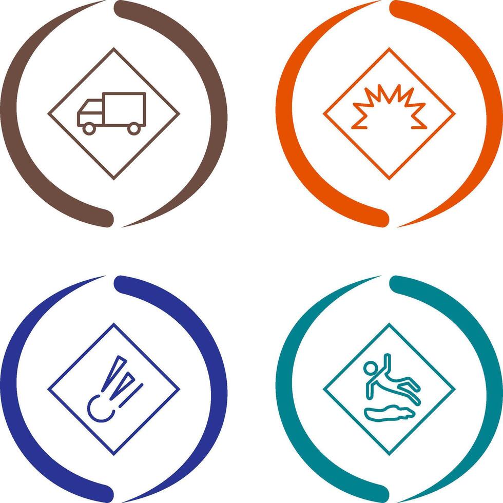 dangerous vehicle and danger of welding Icon vector