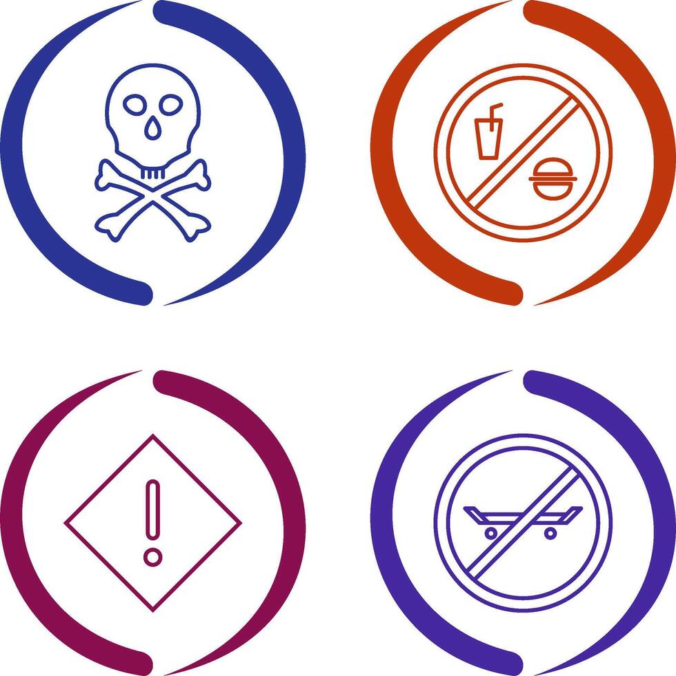 death sign and no foods or drink Icon vector