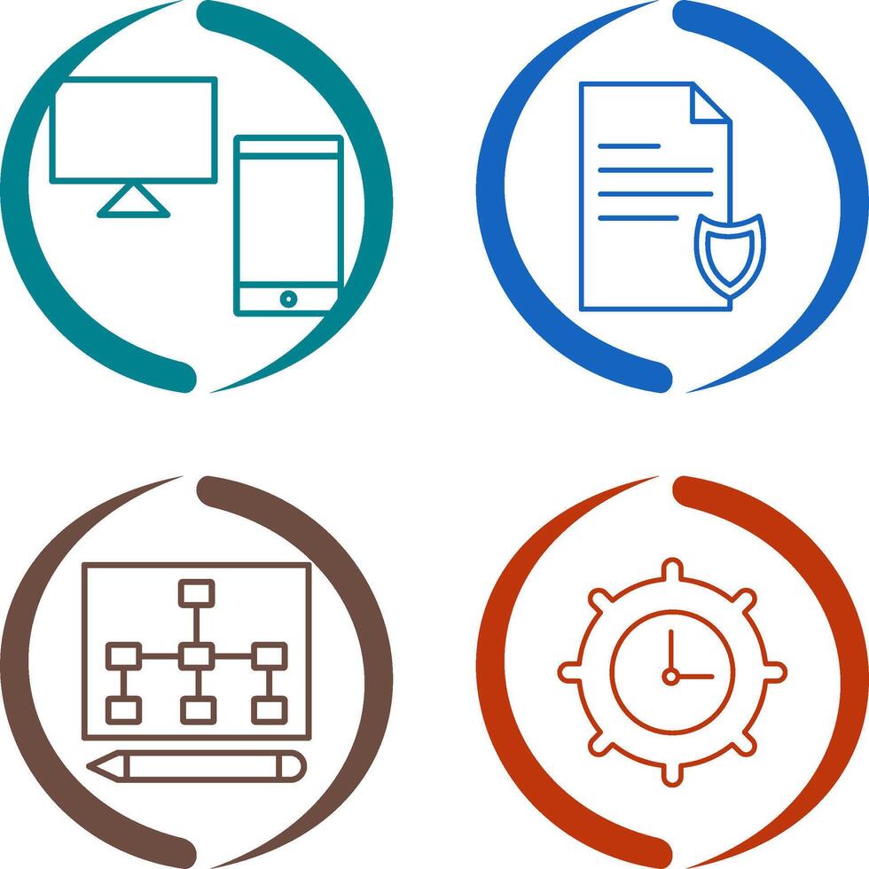 devices and private document Icon vector