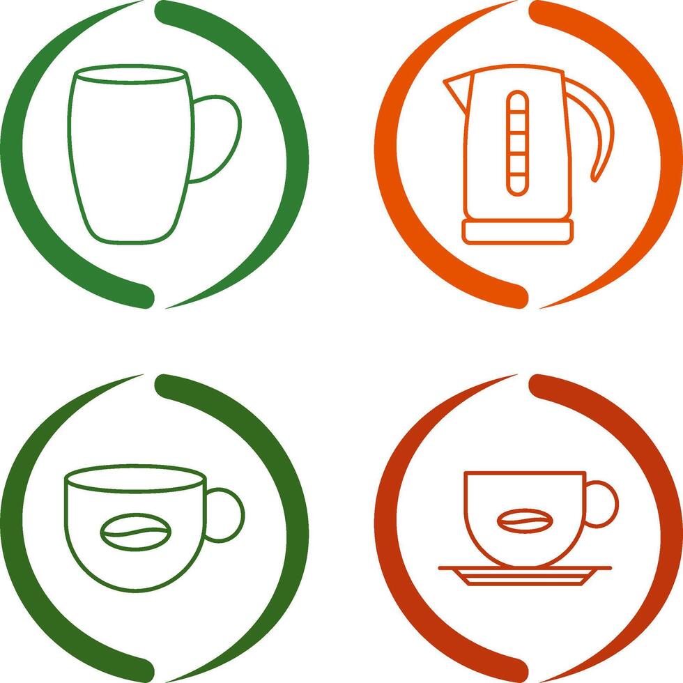 mug and kettle Icon vector