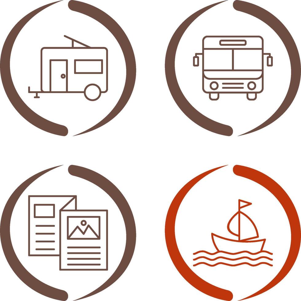Bus and trailer Icon vector