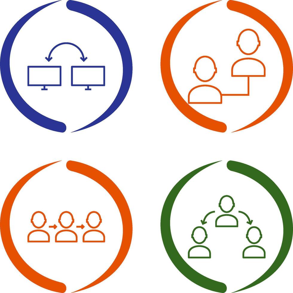 connected systems and connected profiles Icon vector