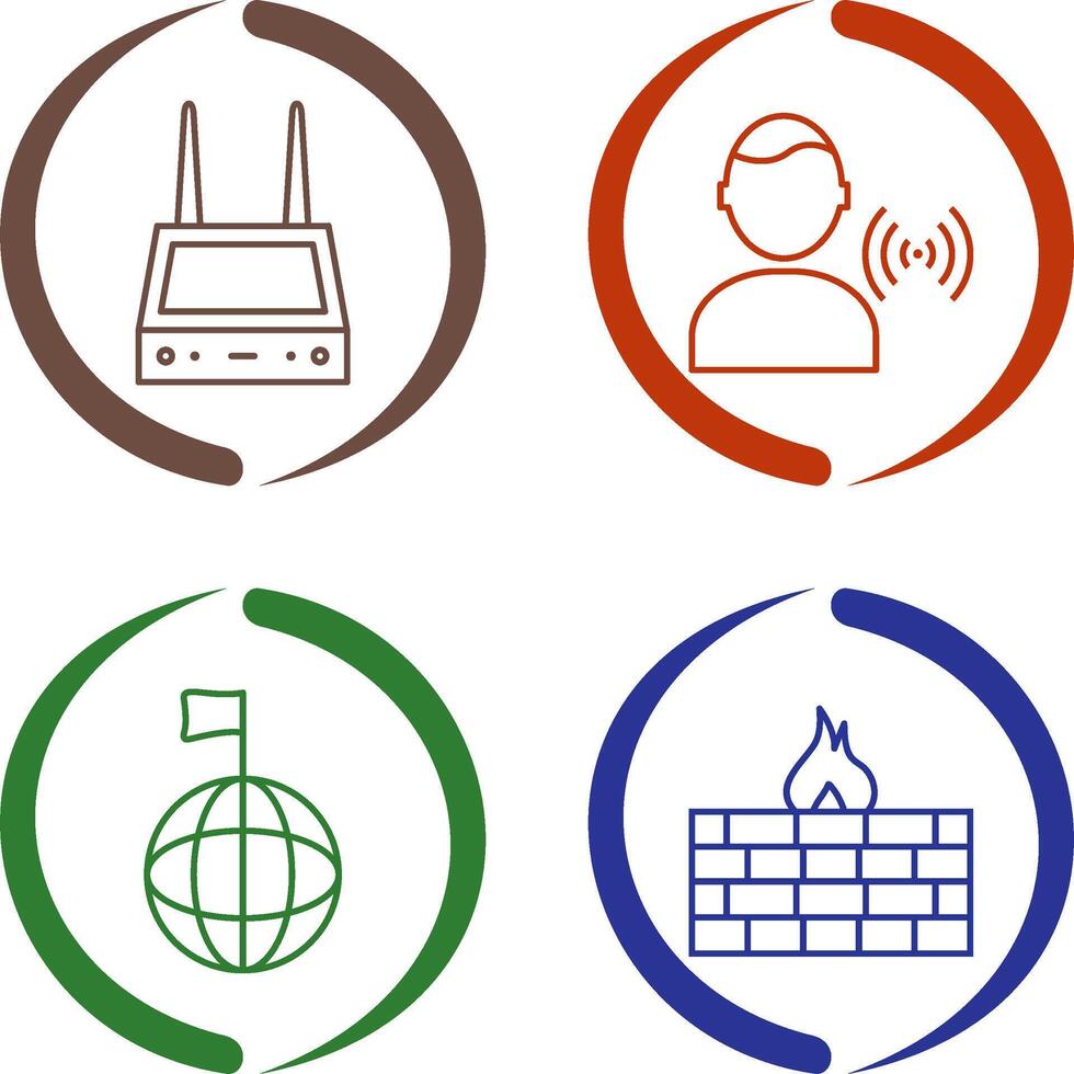 router and signal Icon vector