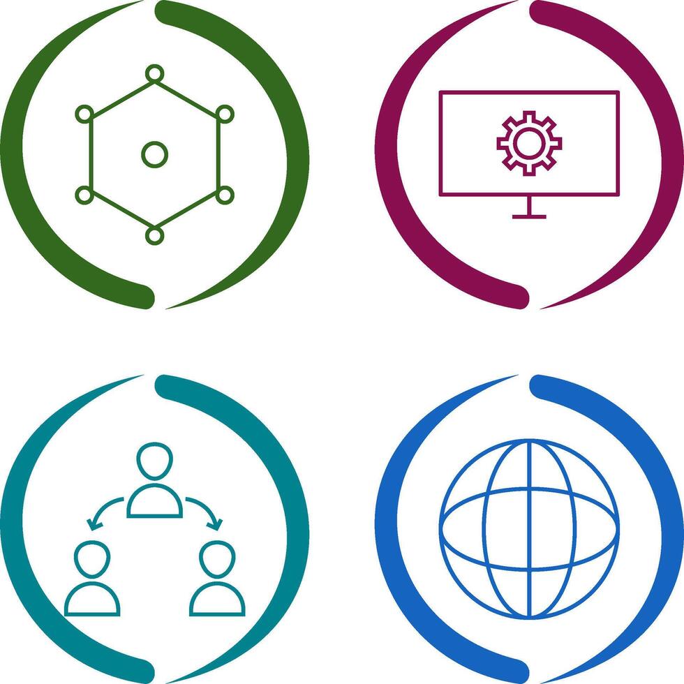 nodes and network setting Icon vector