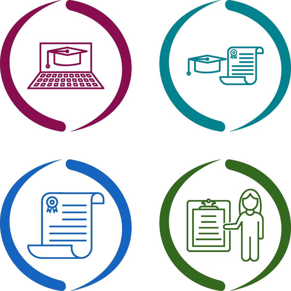 Online Graduation and Graduation Icon vector