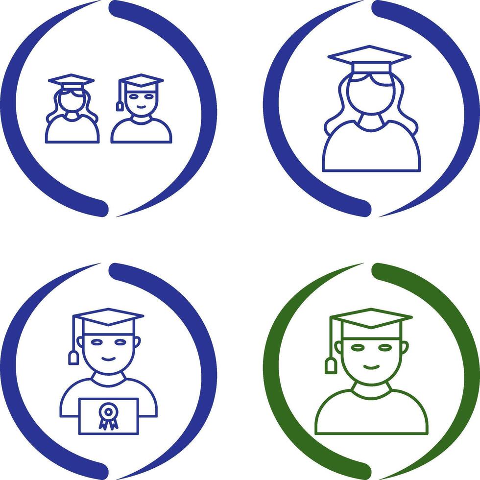 Graduates and Female Graduate Icon vector