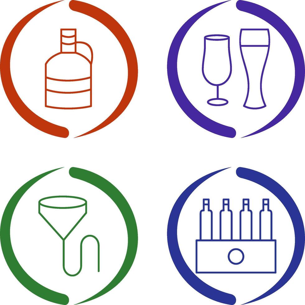 moon shine and beer glasses Icon vector