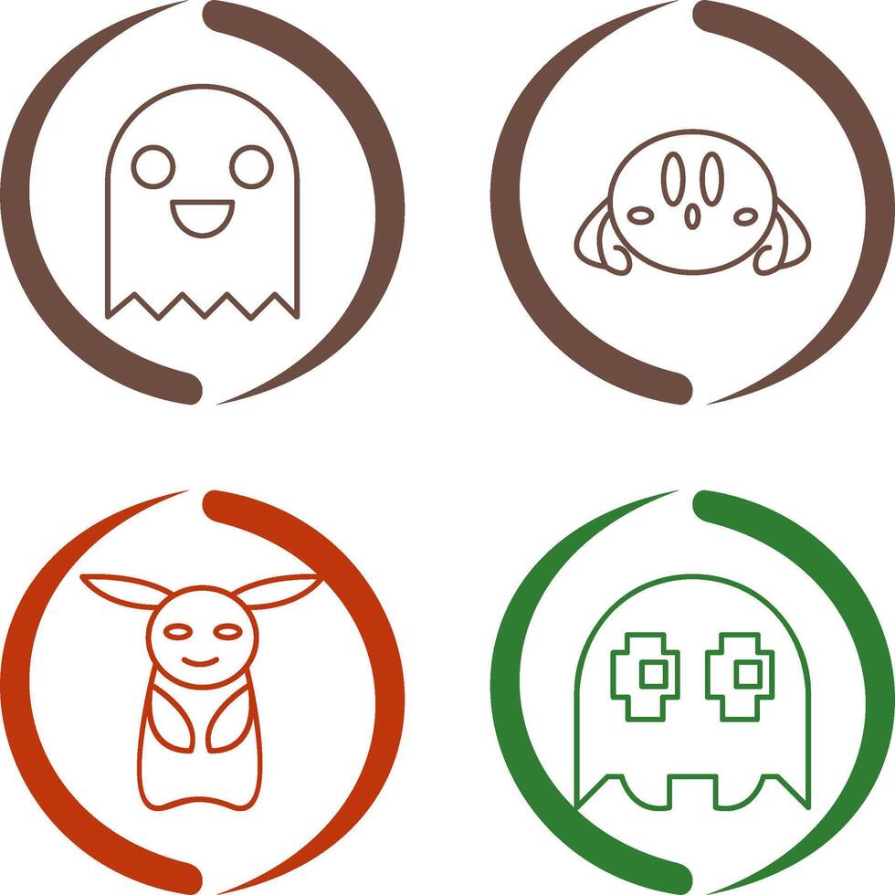Game Character and VGame Charcter Icon vector