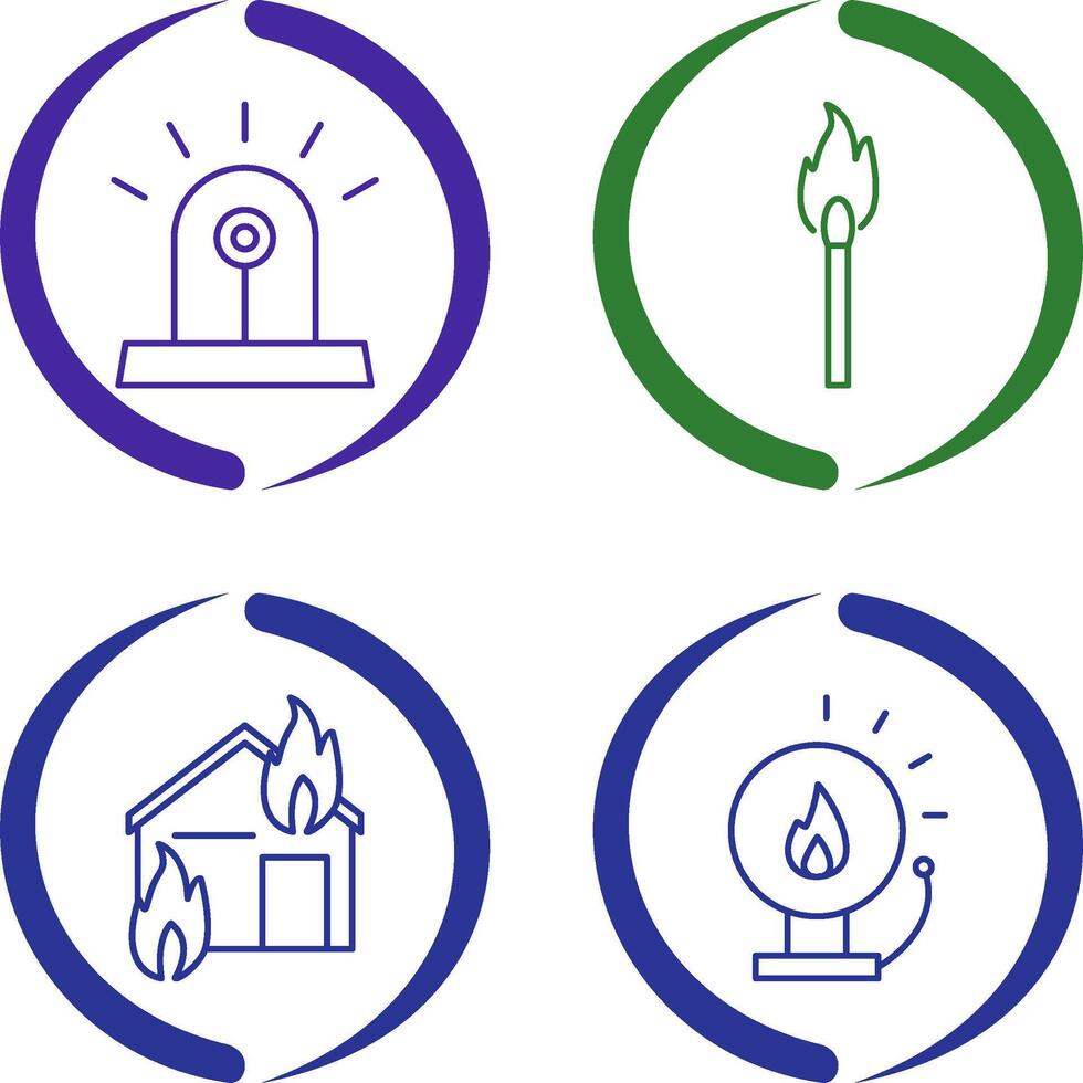 siren and lit matchstick Icon vector