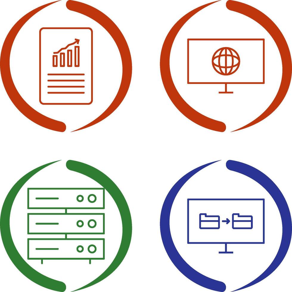 data files and weather global Icon vector