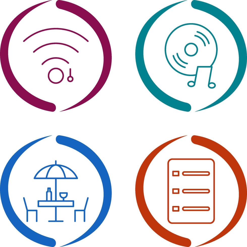 wifi sign and music cd Icon vector
