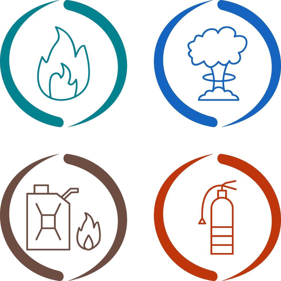 flame and bomb blast Icon vector