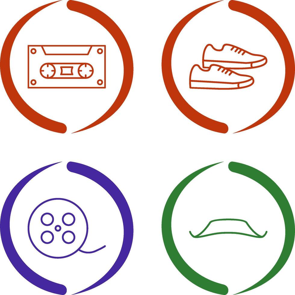 Casette and Sneakers Icon vector