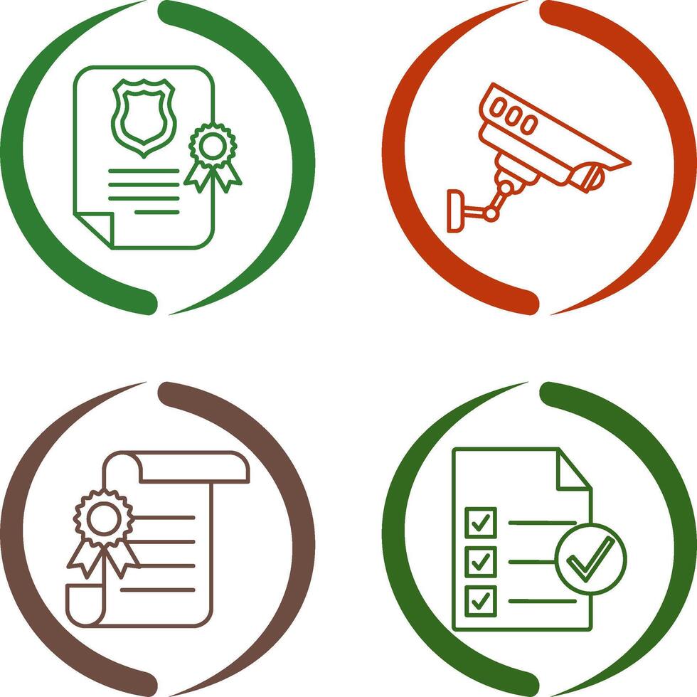 Document and Cctv Icon vector