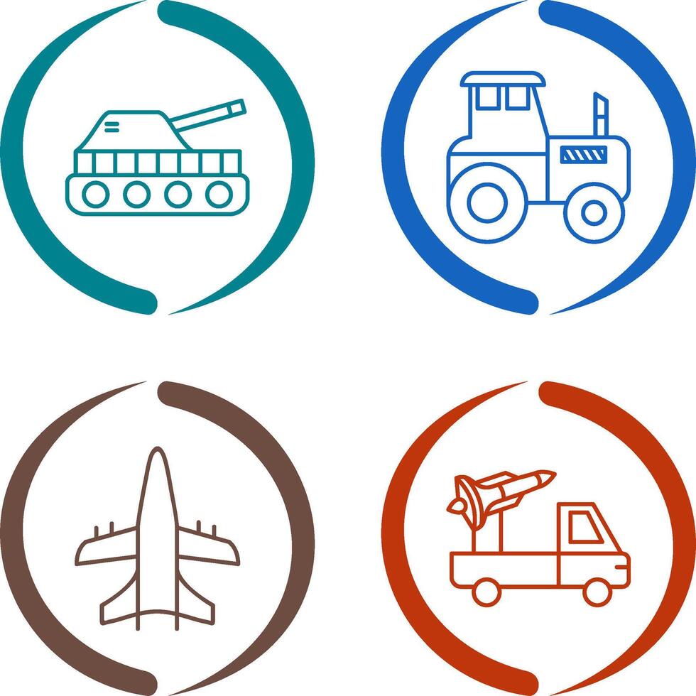 Tank and Tractor Icon vector