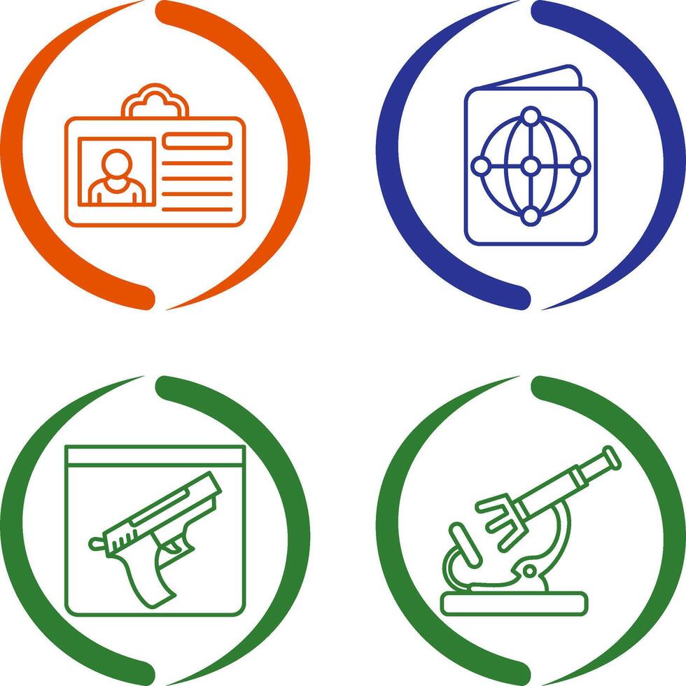 Criminal Card and Passport Icon vector