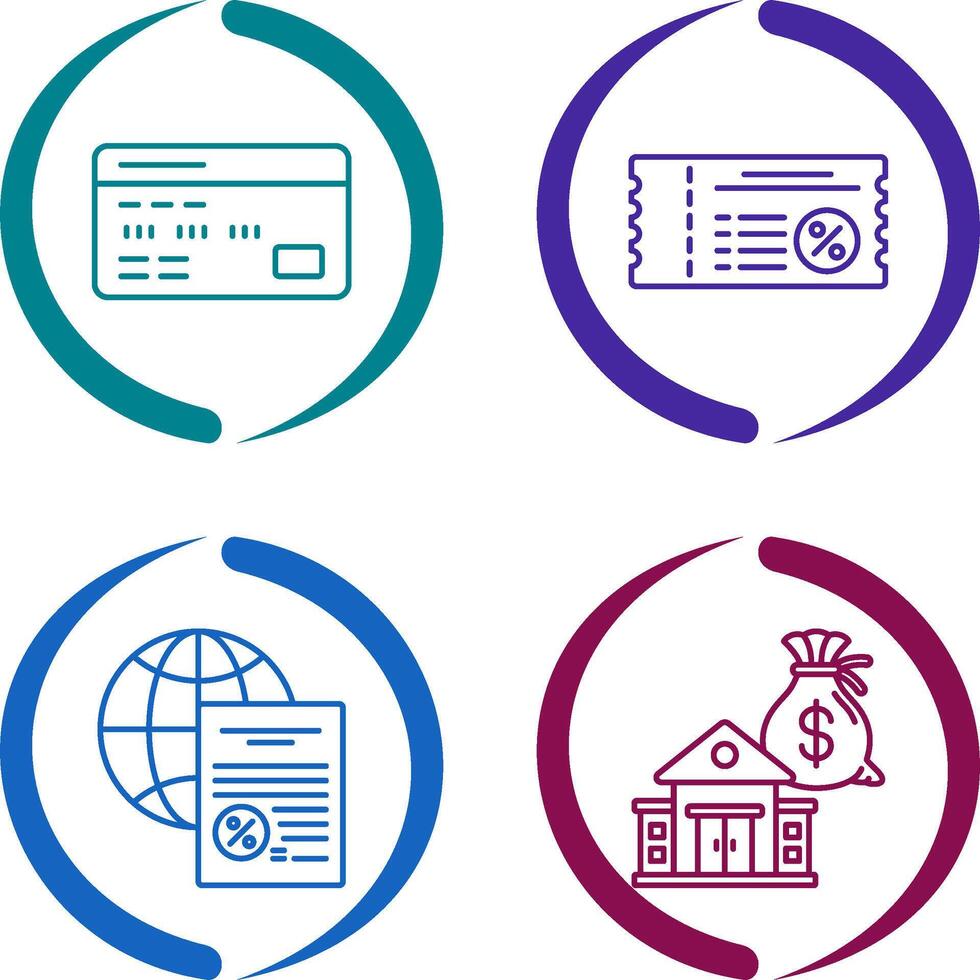 Debit Card and Voucher Icon vector