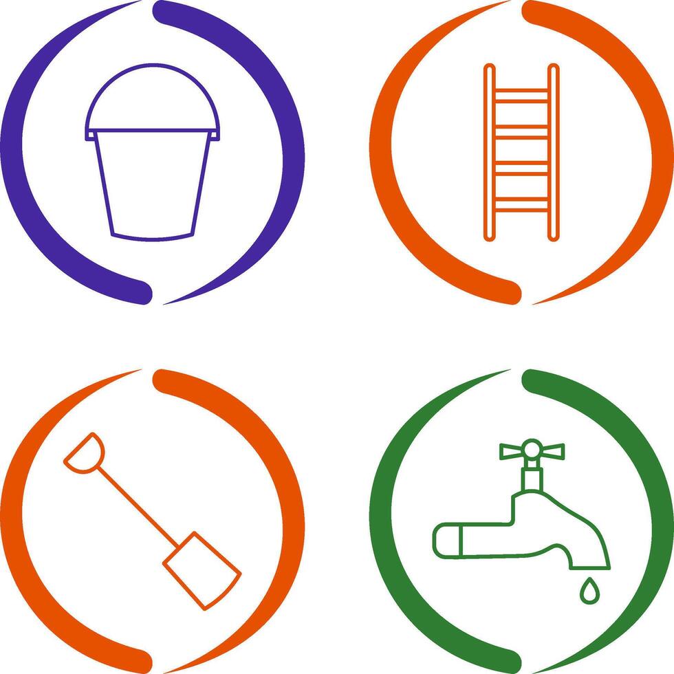 Water Bucket and Ladder Icon vector