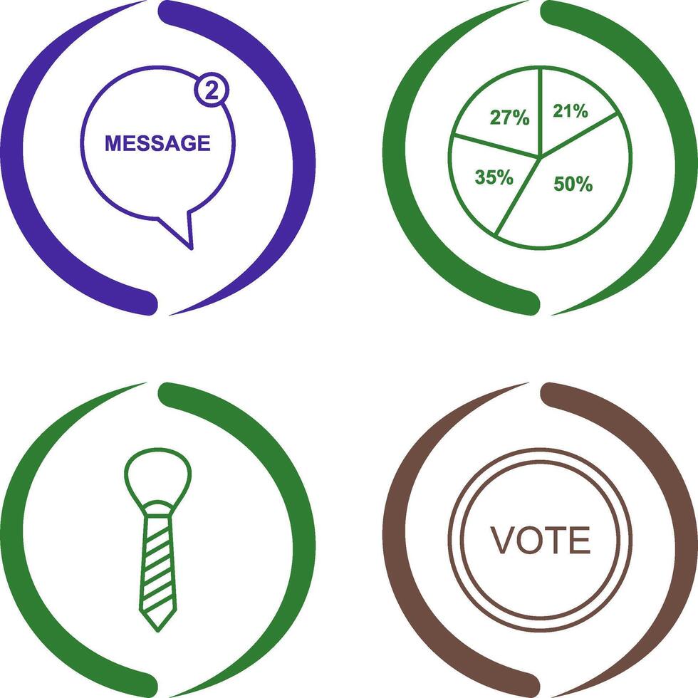 Message Bubbles and Pie Chart Icon vector