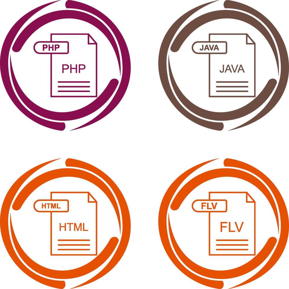 PHP and Java Icon vector