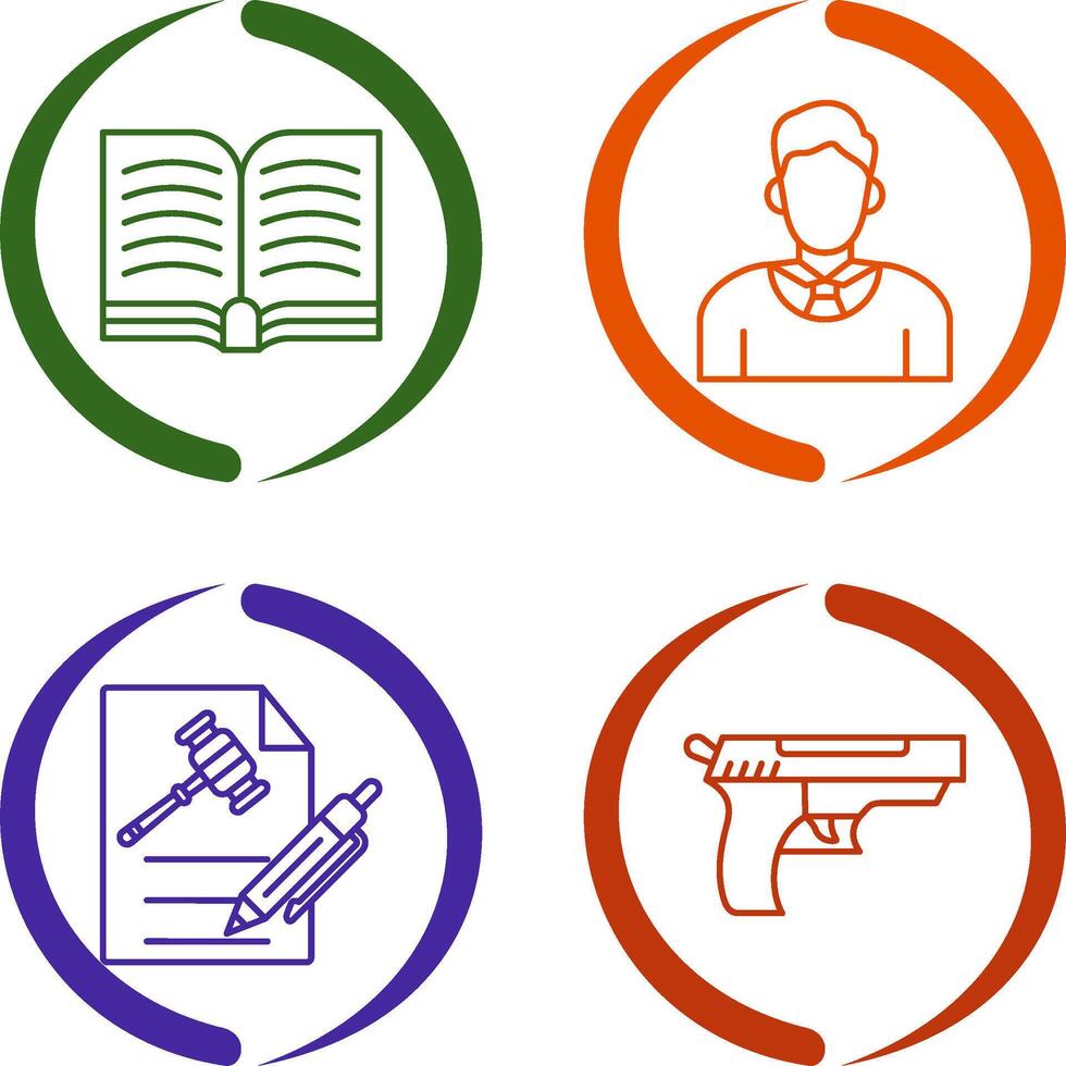 Book and Judge Icon vector