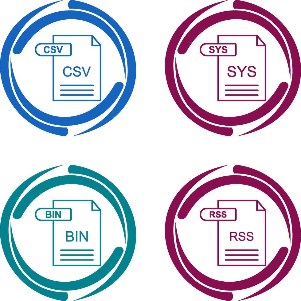 CSV and SYS Icon vector