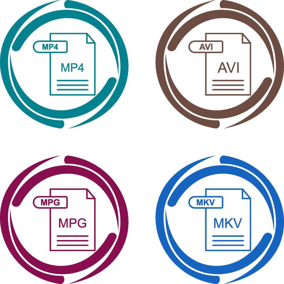 MP4 and AVI Icon vector