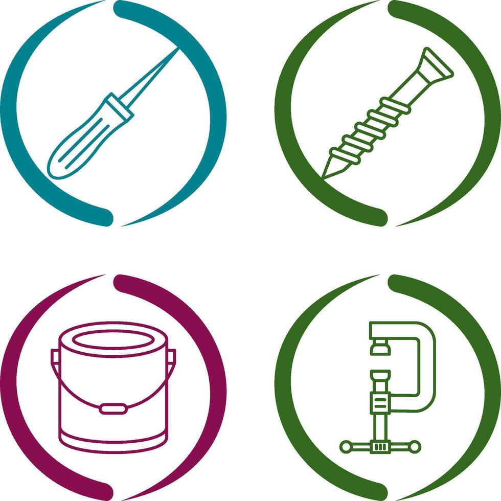 Awl and Screw Icon vector