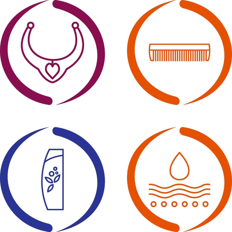 Necklace and Comb Icon vector
