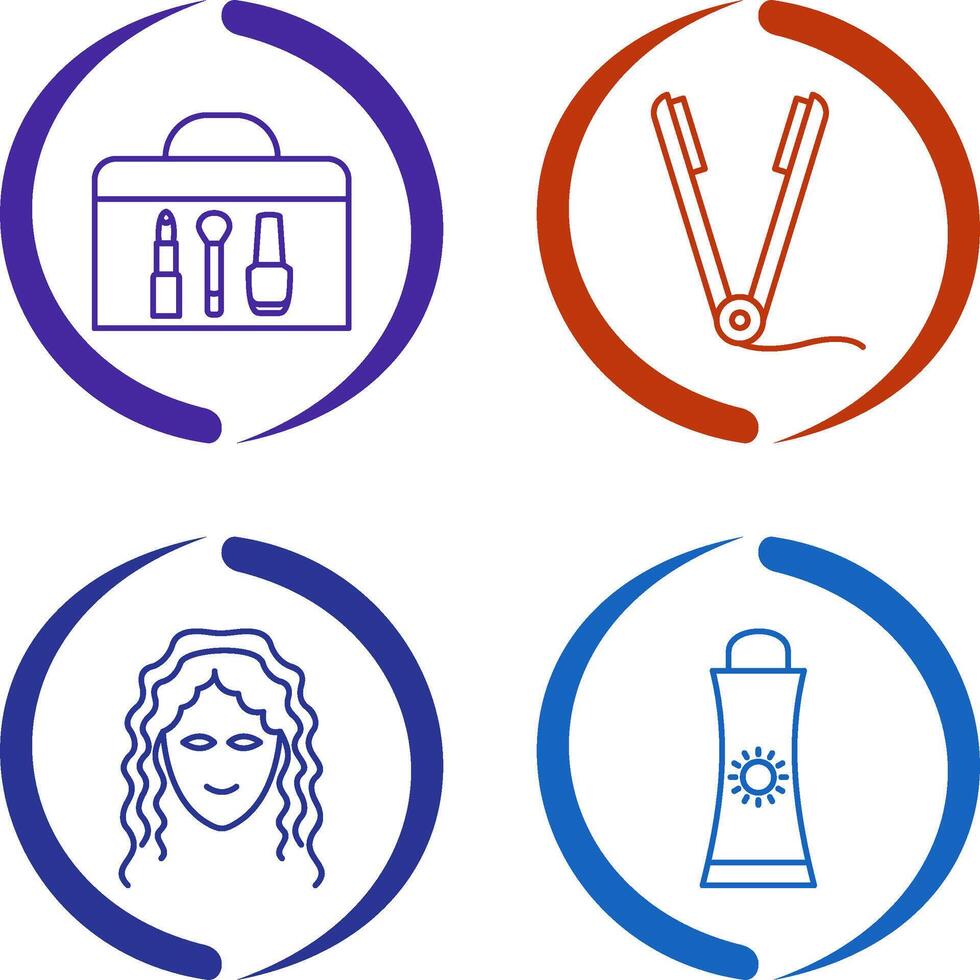 Cosmetics and Straightener Icon vector