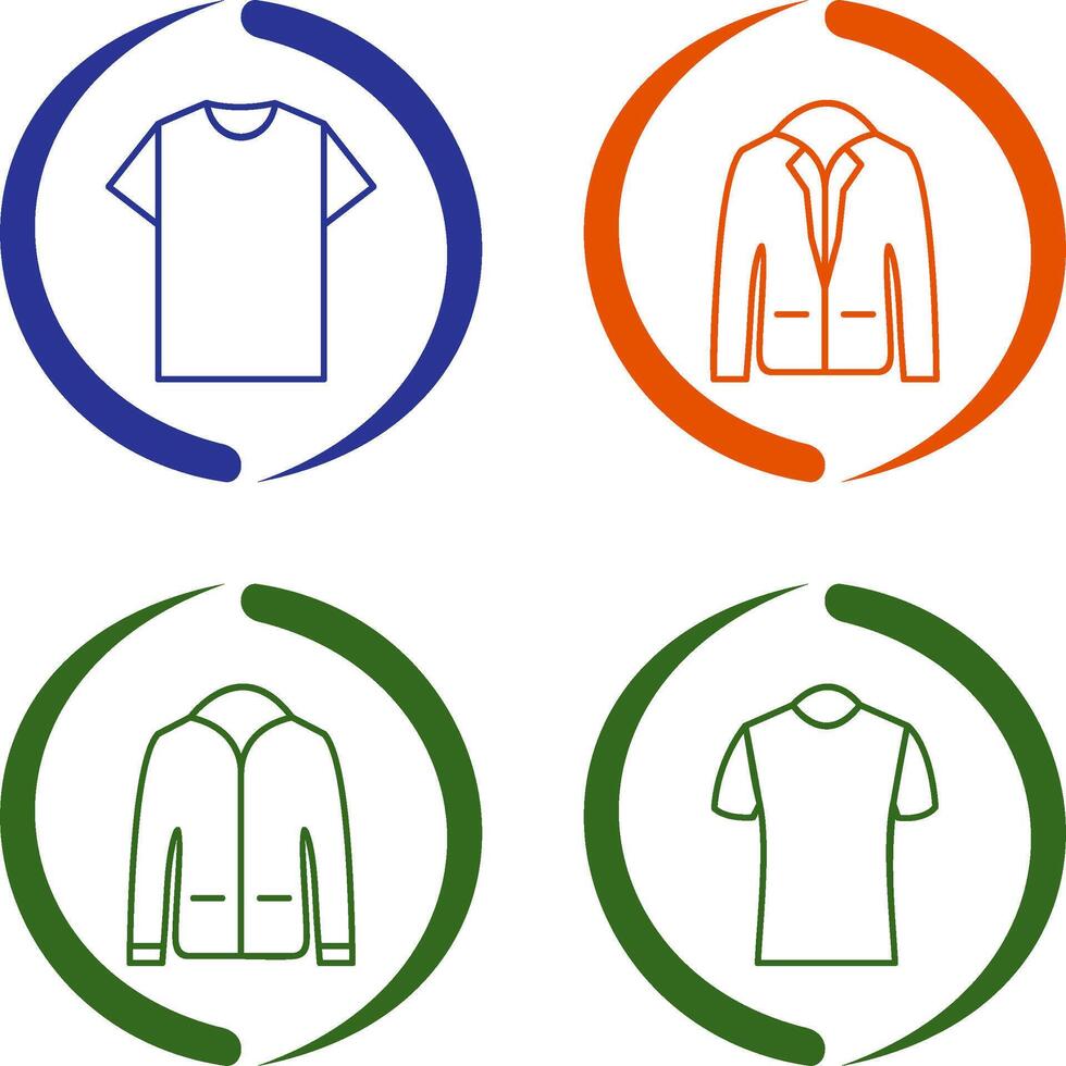 Plain T Shirt and Stylish Jacket Icon vector