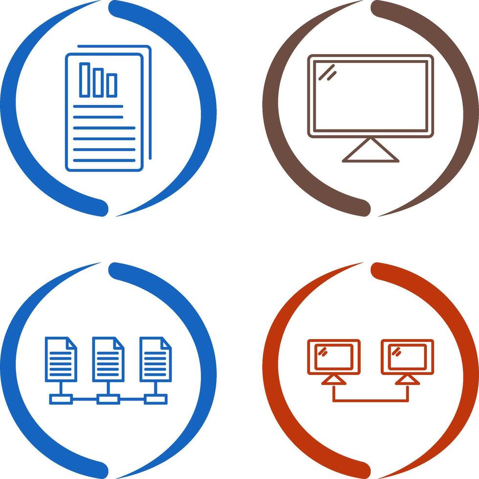 Reports and Computer Icon vector