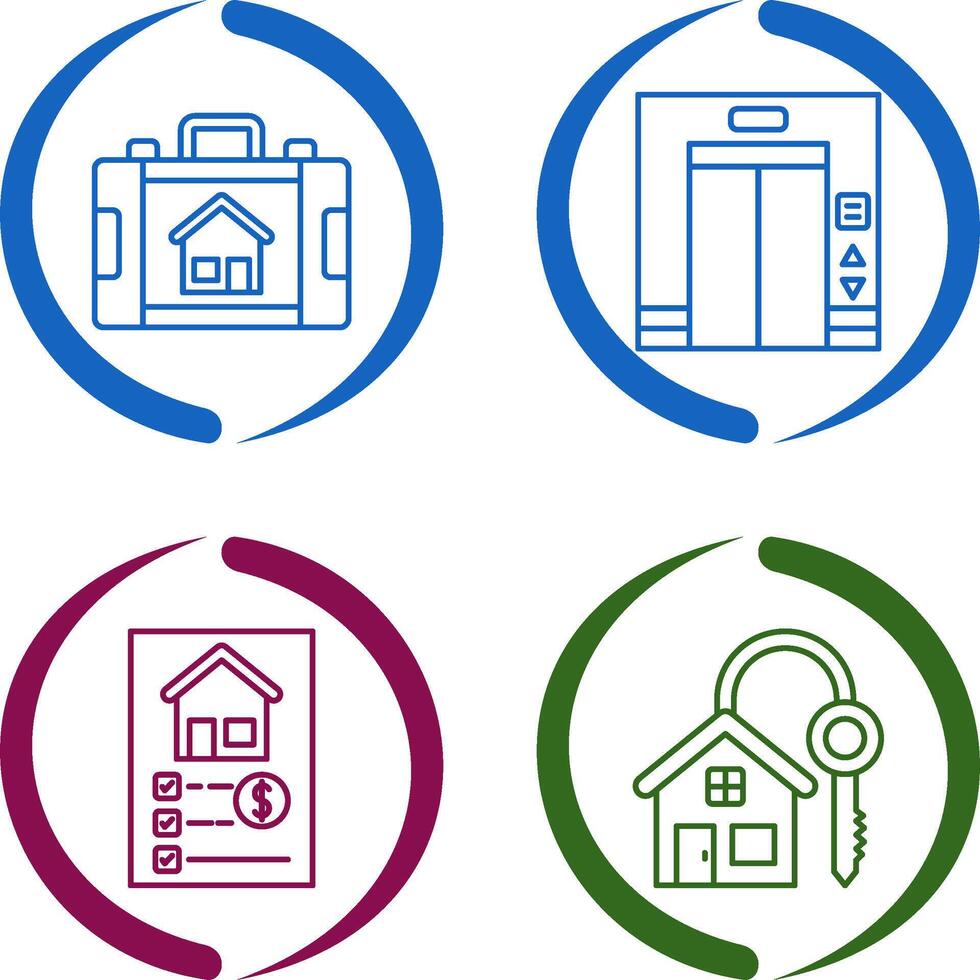 Briefcase and Elevator Icon vector