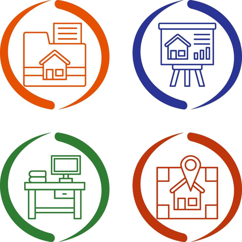 Folder and Presentation Icon vector
