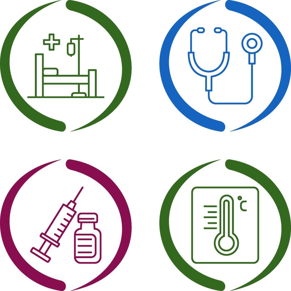 Stethoscope and Hospital Icon vector