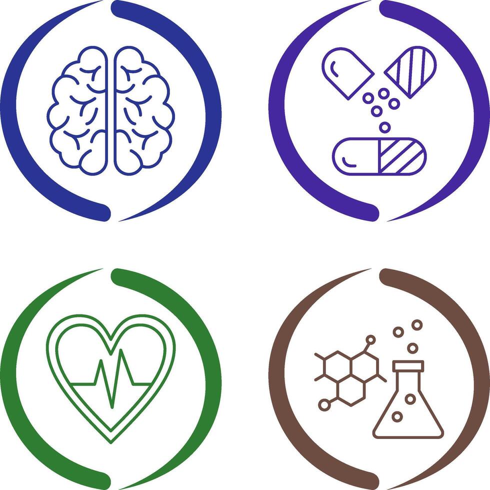 Brain and Capsule Icon vector