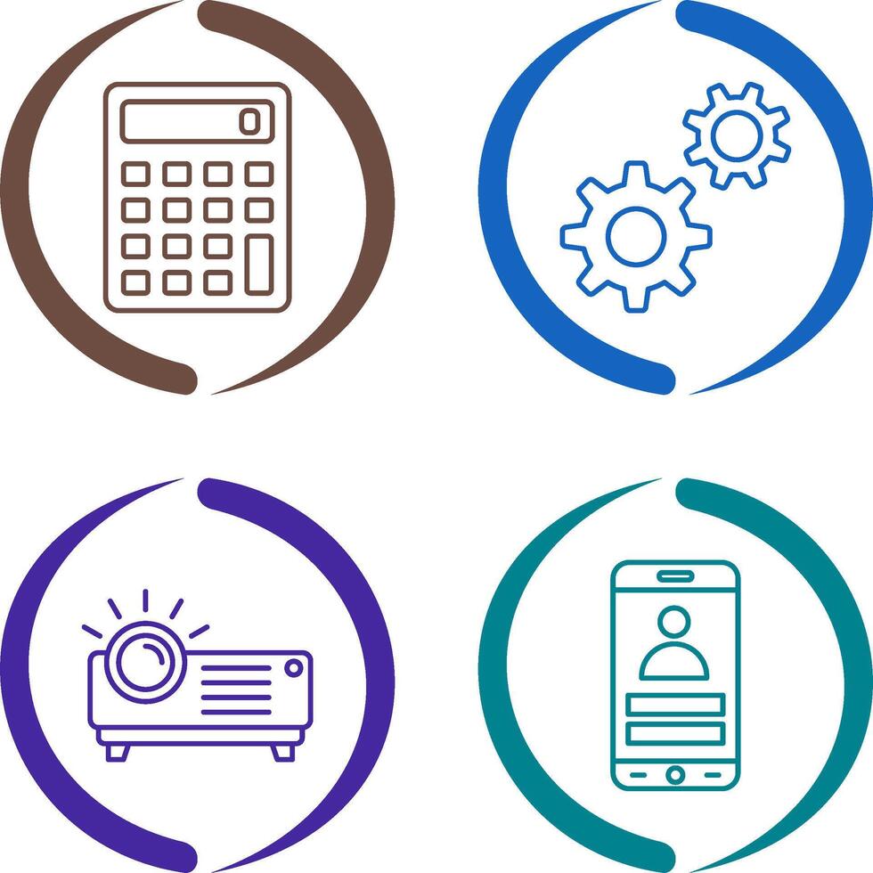 Calculator and Setting Icon vector