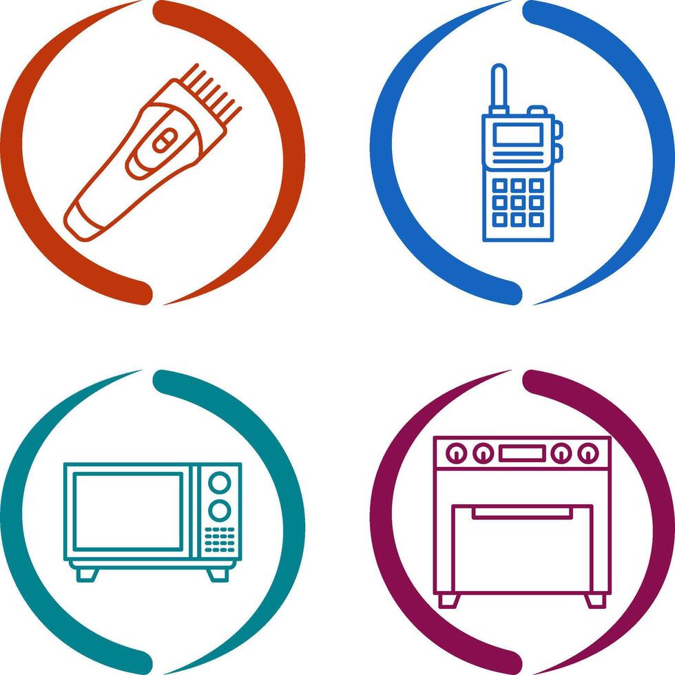 Trimmer and Communication Icon vector