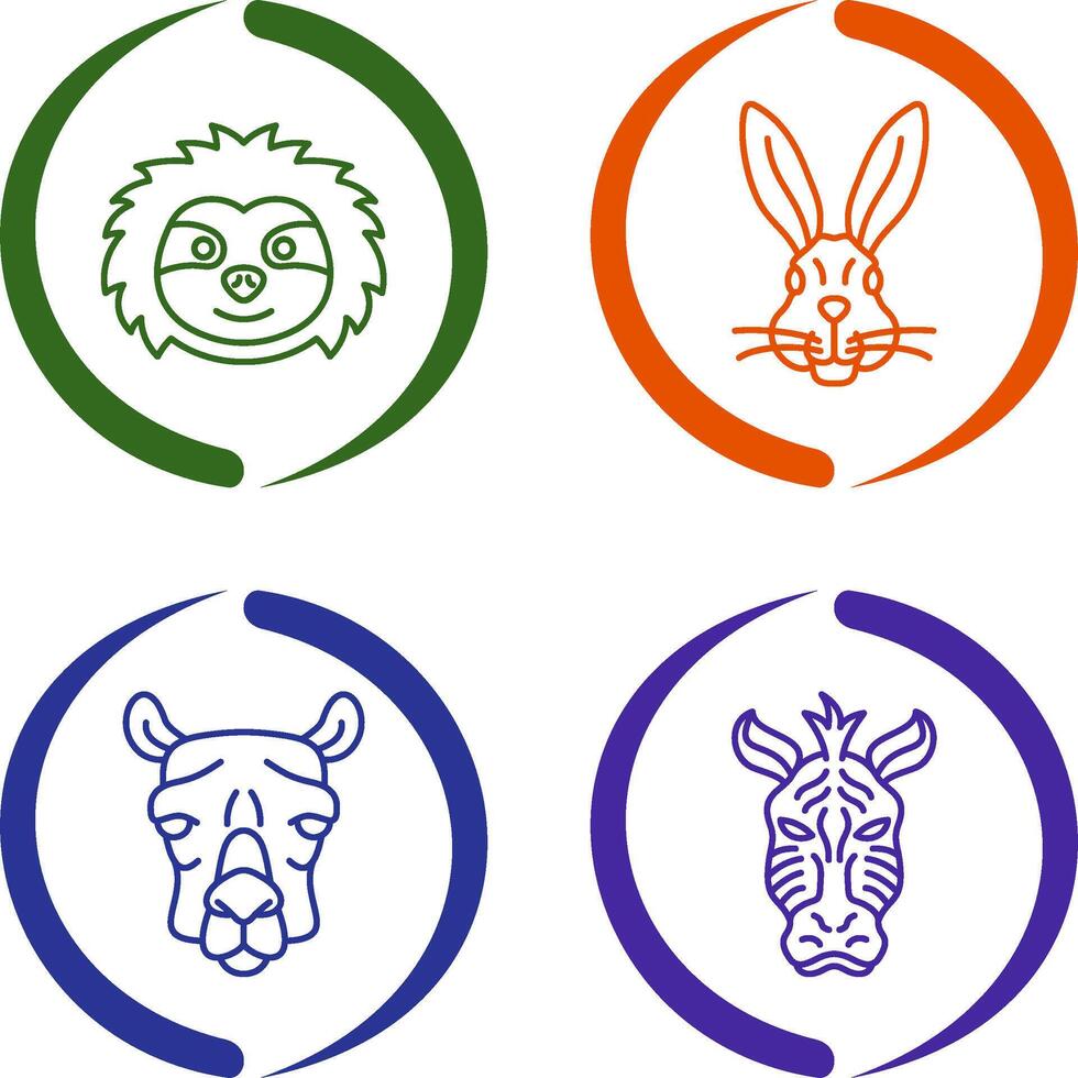 Sloth and Rabbit Icon vector