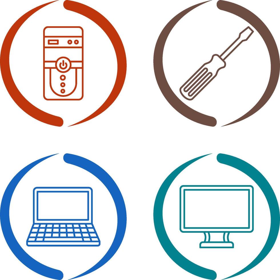 Cpu and Screw driver Icon vector