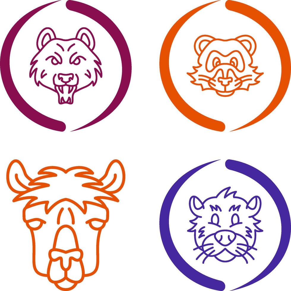 Bear and Ferret Icon vector