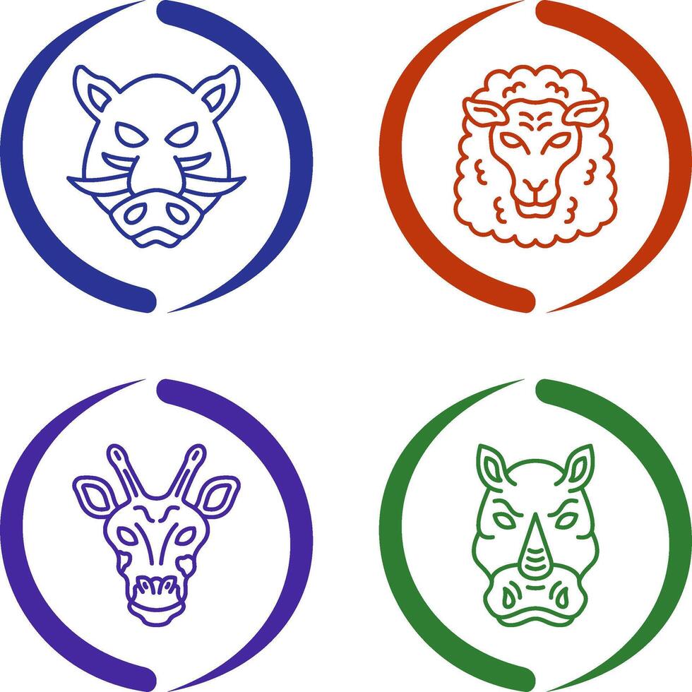 Sheep and Boar Icon vector
