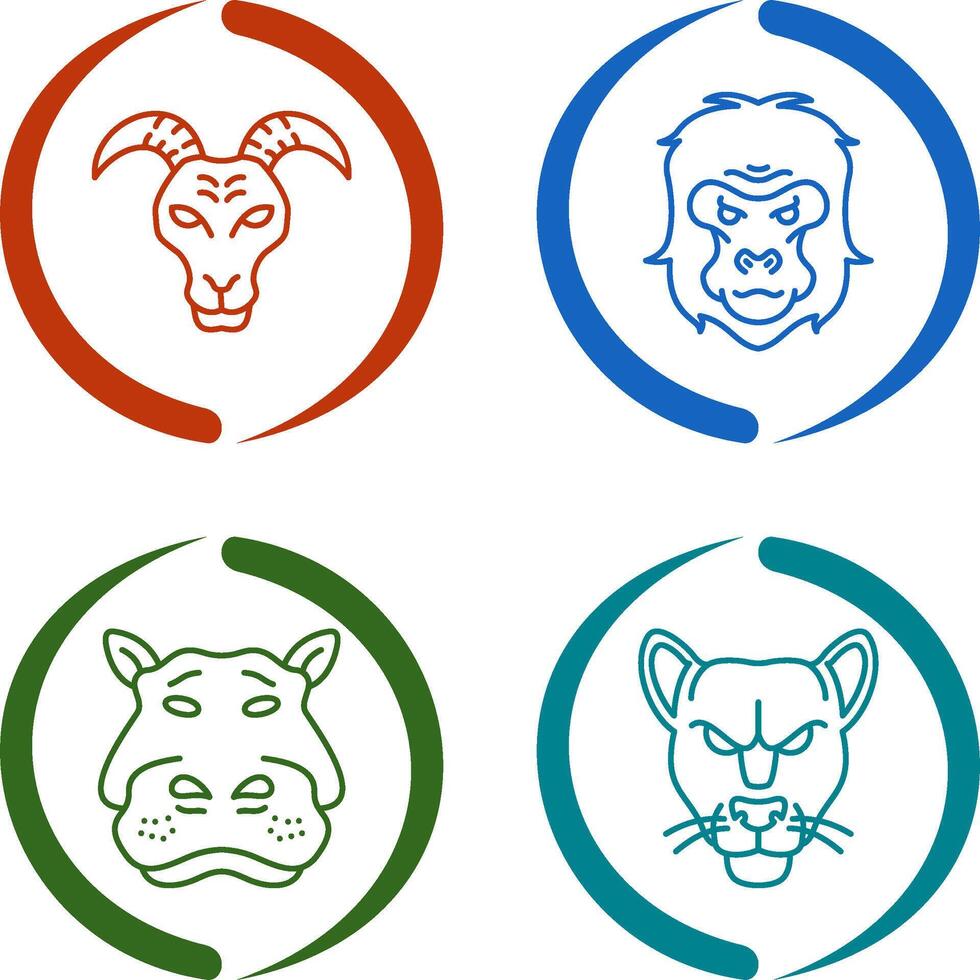 Goat and Gorilla Icon vector