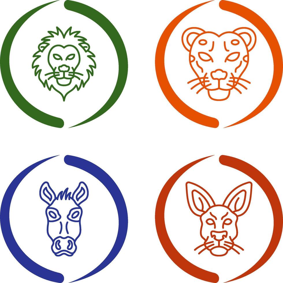 Lion and Cheetah Icon vector