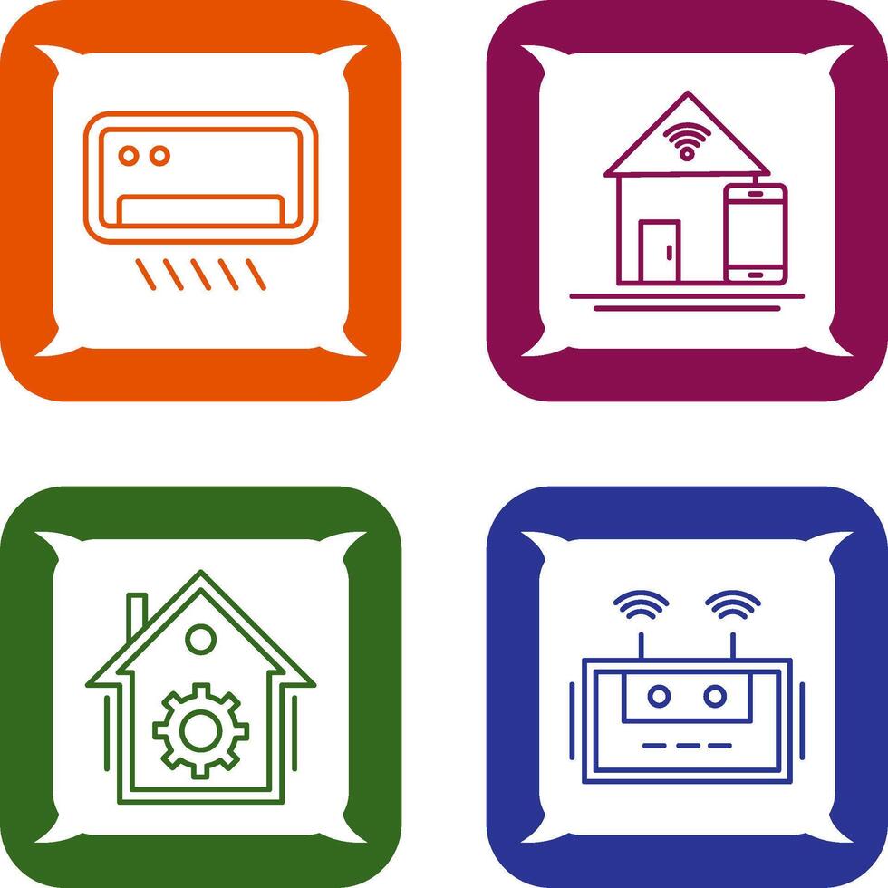 Air Conditioner and Home Automation Icon vector
