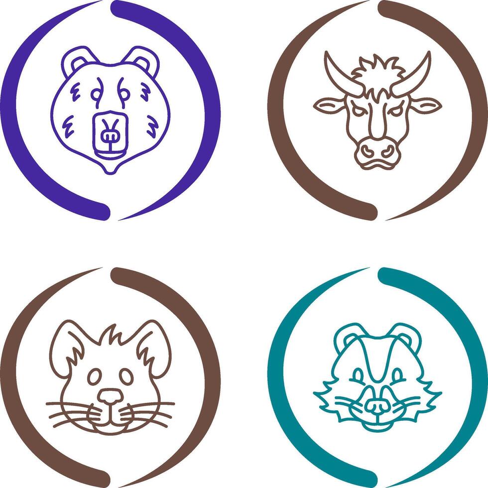 Polar Bear and Bison Icon vector