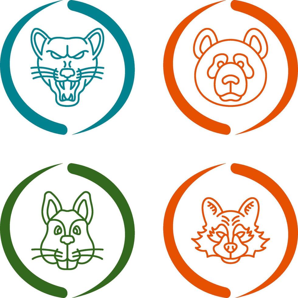 Wolf and Panda Icon vector
